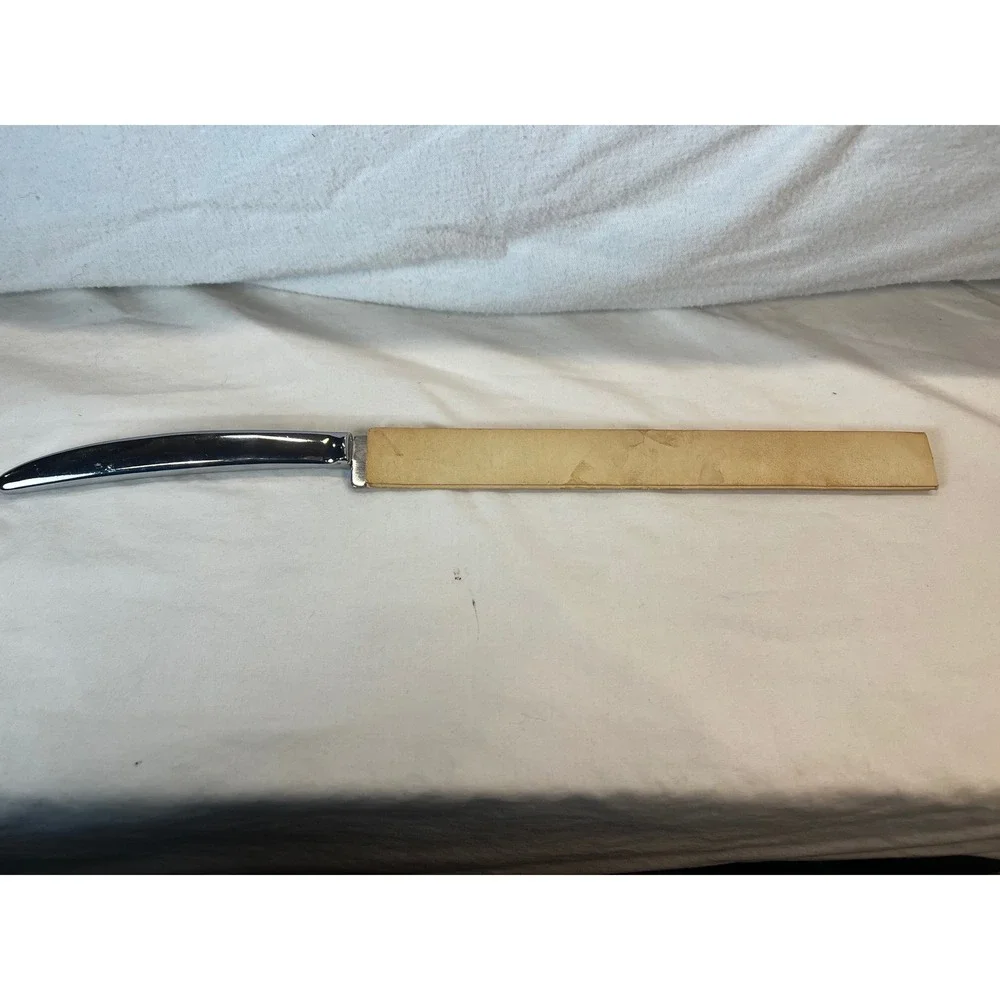 Carvel Hall Carving Knife Vintage USA Mid Century Modern Chrome Slicer 16 Inch